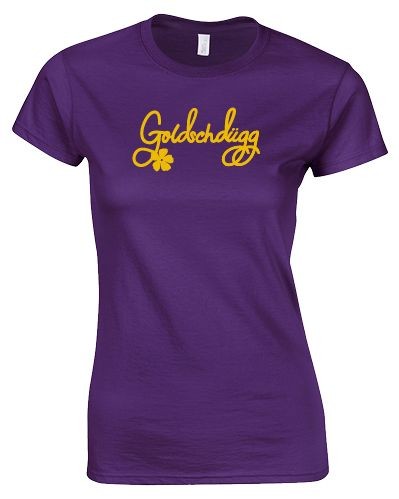 Damen-Shirt Goldschdügg lila - Größe M